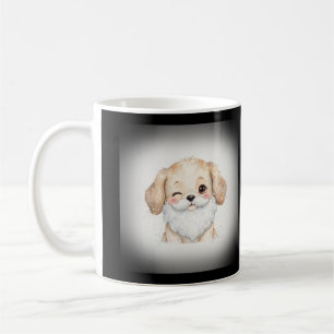 Santa Beard Winking Puppy Coffee Mug