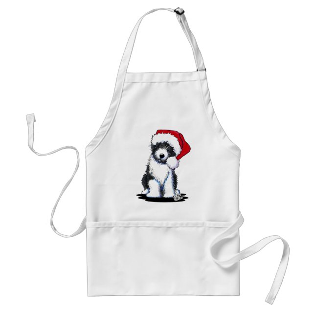 Santa Bearded Collie Dog Cards & Gifts Standard Apron (Front)
