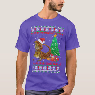 Santa Bearded Dragon Christmas Ugly Xmas Reptile L T-Shirt