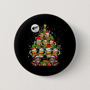 Santa Bearded Dragons And Beer Gles Xmas Tree Drin 6 Cm Round Badge