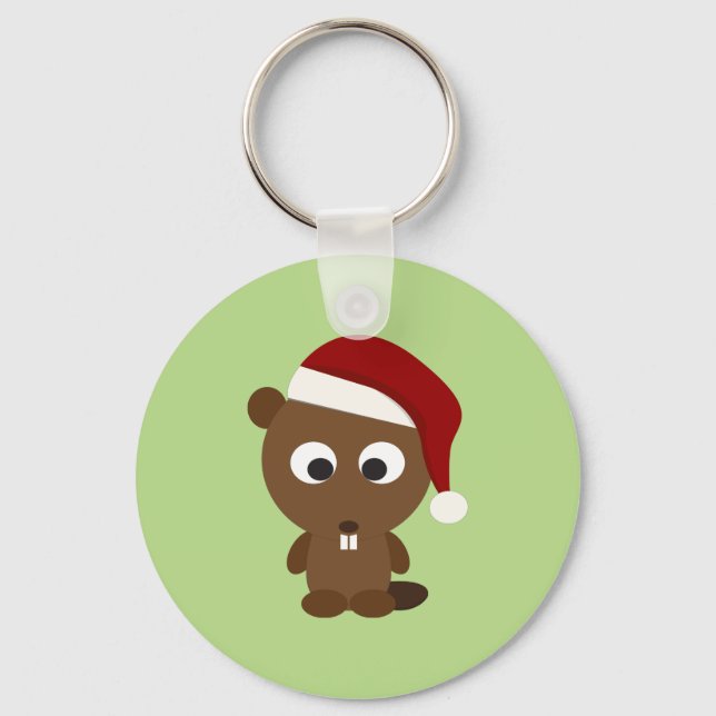 Santa Beaver Key Ring (Front)