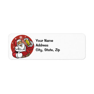 Santa Beer Return Address Label