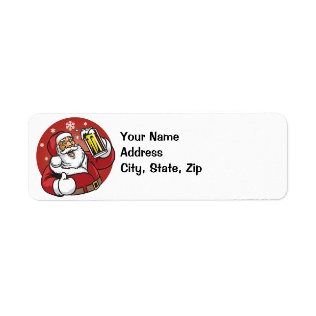 Santa Beer Return Address Label (Front)