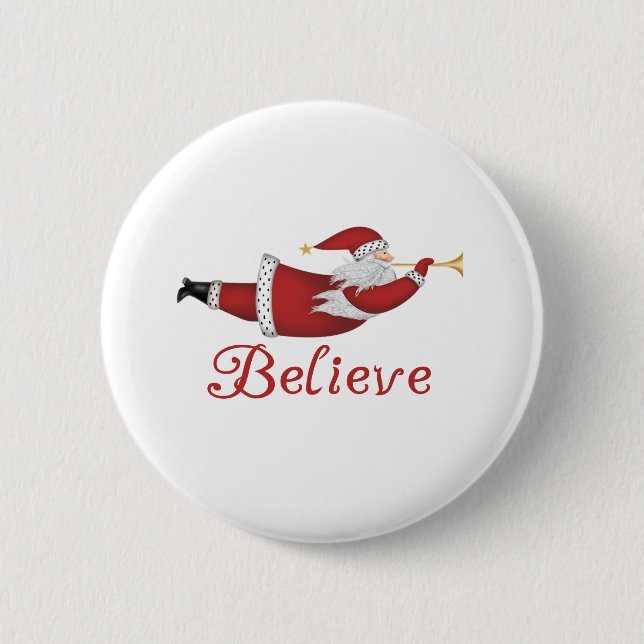 Santa Believe 6 Cm Round Badge (Front)