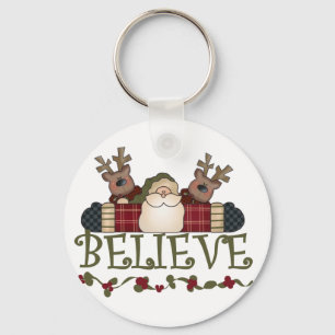 Santa Believe T-shirts and Gifts Key Ring
