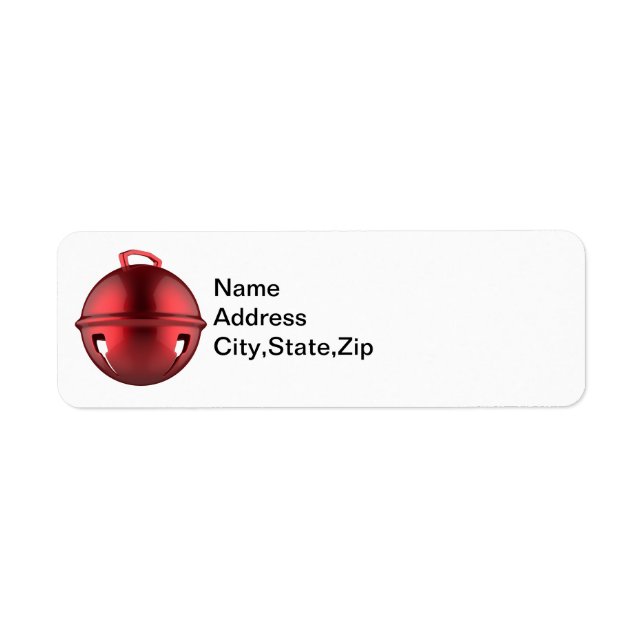Santa Bell, Christmas Holiday Return Label Return Address Label (Front)
