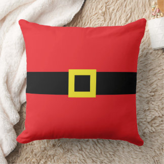 Santa Belly Belt Buckle Cute Fun Holiday Christmas Cushion