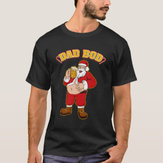 Santa Belly Dad Bod T-Shirt Funny Christmas Beer B