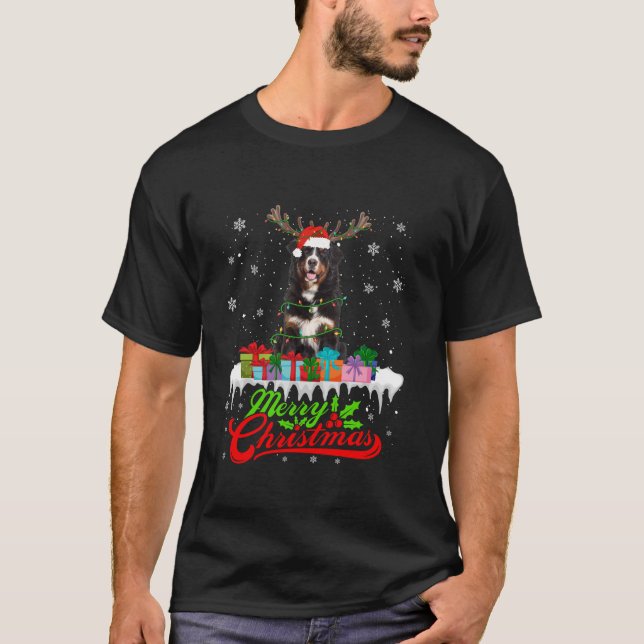 Santa Bernese Mountain Dog Christmas Pyjamas Xmas  T-Shirt (Front)