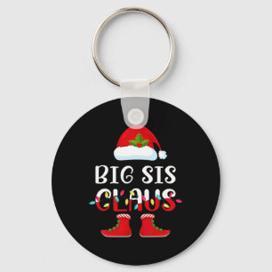 Santa Big Sis Claus Elf Matching Family Group Chri Key Ring