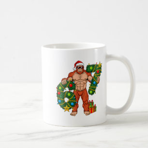 Santa Bigfoot 67 Christmas Tree Xmas Lights Funny Coffee Mug