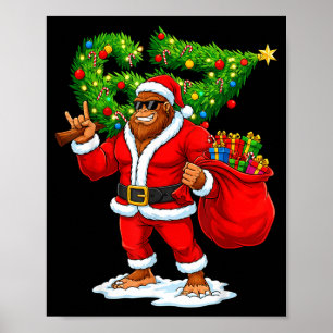 Santa Bigfoot 67 Meme Funny Six Seven Christmas Ho Poster