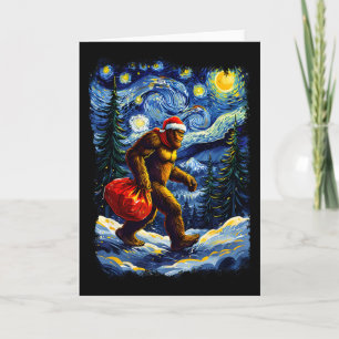 Santa Bigfoot Christmas Funny Sasquatch Believe Va Card