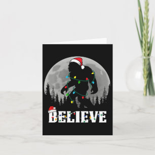 Santa Bigfoot Christmas Lights Funny Sasquatch Bel Card