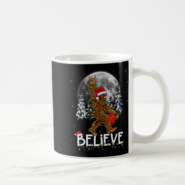 Santa Bigfoot Christmas Lights Funny Sasquatch Bel Coffee Mug (Right)