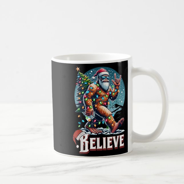 Santa Bigfoot Christmas Lights Funny Sasquatch Bel Coffee Mug (Right)