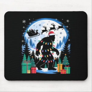 Santa Bigfoot Christmas Lights Funny Sasquatch Bel Mouse Pad