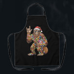 Santa Bigfoot Christmas Lights Rock Funny  Apron<br><div class="desc">Santa Bigfoot Christmas Lights Rock Funny Sasquatch Believe</div>