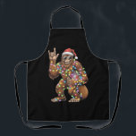 Santa Bigfoot Christmas Lights Rock Funny  Apron<br><div class="desc">Santa Bigfoot Christmas Lights Rock Funny Sasquatch Believe</div>