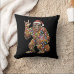 Santa Bigfoot Christmas Lights Rock Funny  Cushion<br><div class="desc">Santa Bigfoot Christmas Lights Rock Funny Sasquatch Believe</div>