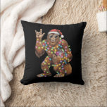 Santa Bigfoot Christmas Lights Rock Funny  Cushion<br><div class="desc">Santa Bigfoot Christmas Lights Rock Funny Sasquatch Believe</div>