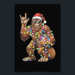 Santa Bigfoot Christmas Lights Rock Funny  Photo Print<br><div class="desc">Santa Bigfoot Christmas Lights Rock Funny Sasquatch Believe</div>