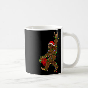 Santa Bigfoot Christmas Lights Rock Funny Sasquatc Coffee Mug