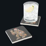 Santa Bigfoot Christmas Lights Rock Funny  Stone Coaster<br><div class="desc">Santa Bigfoot Christmas Lights Rock Funny Sasquatch Believe</div>