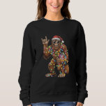 Santa Bigfoot Christmas Lights Rock Funny  Sweatshirt<br><div class="desc">Santa Bigfoot Christmas Lights Rock Funny Sasquatch Believe</div>