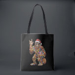 Santa Bigfoot Christmas Lights Rock Funny  Tote Bag<br><div class="desc">Santa Bigfoot Christmas Lights Rock Funny Sasquatch Believe</div>