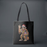 Santa Bigfoot Christmas Lights Rock Funny  Tote Bag<br><div class="desc">Santa Bigfoot Christmas Lights Rock Funny Sasquatch Believe</div>