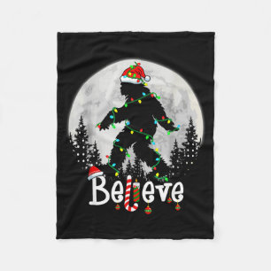 Santa Bigfoot Christmas Sasquatch Believe Xmas Men Fleece Blanket
