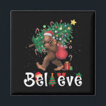 Santa Bigfoot Christmas Tree Lights Sasquatch Beli Magnet<br><div class="desc">Santa Bigfoot Christmas Tree Lights Sasquatch Believe Xmas</div>
