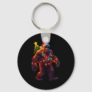 Santa Bigfoot Christmas Tree Xmas Lights Funny Sas Key Ring