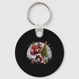 Santa Bigfoot Christmas Tree Xmas Lights Funny Sas Key Ring
