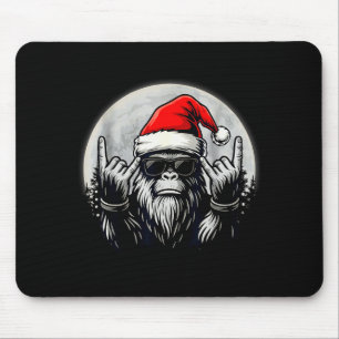 Santa Bigfoot Christmas Tree Xmas Lights Funny Sas Mouse Pad