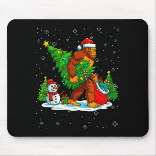 Santa Bigfoot Christmas Tree Xmas Lights Funny Sas Mouse Pad
