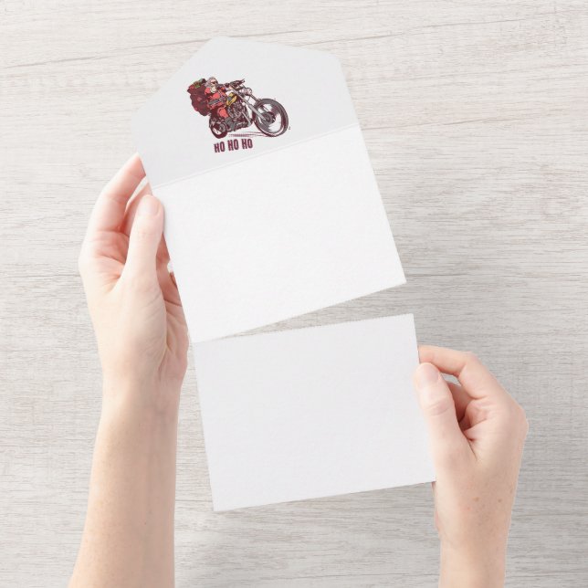 Santa Biker Christmas Costume for Bikers Invitatio All In One Invitation (Tearaway)