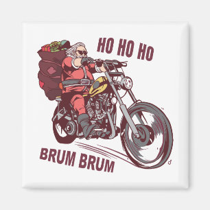Santa Biker Christmas Costume for Bikers Invitatio Magnet