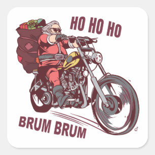 Santa Biker Christmas Costume for Bikers Invitatio Square Sticker