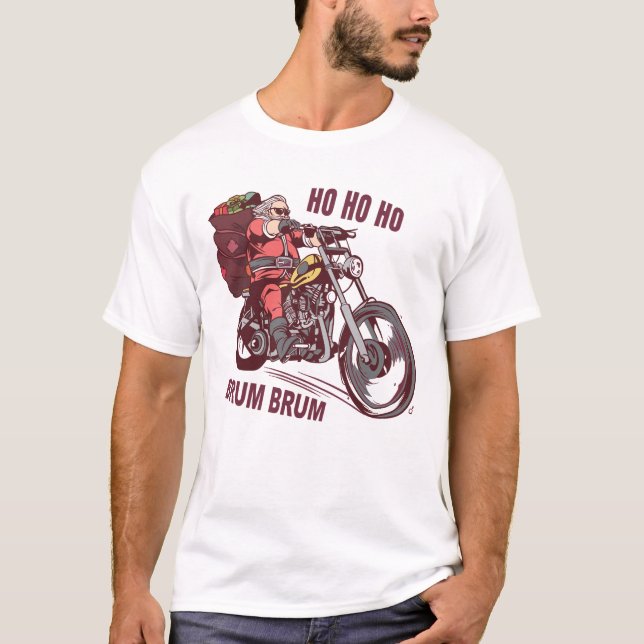 Santa Biker Christmas Costume for Bikers Invitatio T-Shirt (Front)