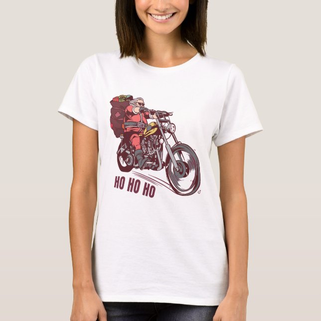 Santa Biker Christmas Costume for Bikers Invitatio T-Shirt (Front)