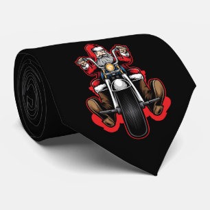 Santa Biker Christmas  Neck Tie