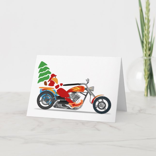 Santa Biker Holiday Card (Front)