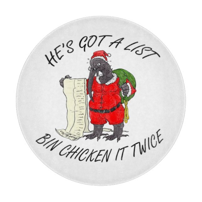 Santa Bin Chicken  Cutting Board (Front)