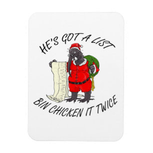 Santa Bin Chicken Magnet