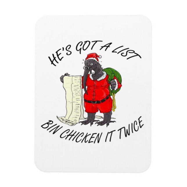 Santa Bin Chicken  Magnet (Vertical)