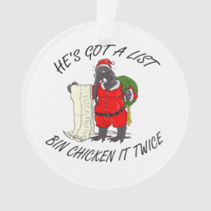 Santa Bin Chicken  Ornament