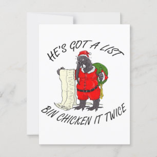 Santa Bin Chicken Postcard