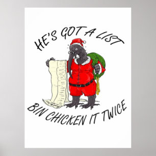 Santa Bin Chicken  Poster